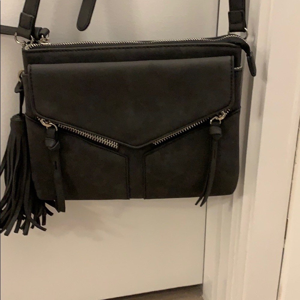 Charcoal colored crossbody bag